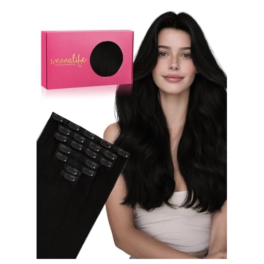 WENNALIFE Seamless Clip In Hair Extensions, 22 Inch 150g 7pcs Jet Black Hair Extensions Clip in Human Hair Invisible PU Skin Weft Natural Remy Human Hair Extensions