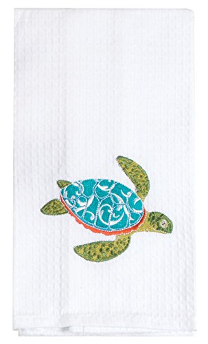 Kay Dee Designs F0774 Island Time Turtle Embroidered Waffle Towel