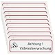 eMagTech 10 Stück Achtung Videoüberwachung Aufkleber 196 x 65 mm PVC Aufkleber für Außen und Innen Wasserdichte Schilder Aufkleber (Deutsche Version)
