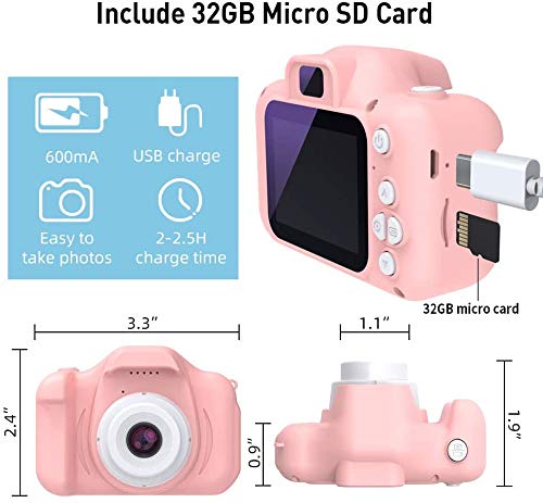 image for RobotsDeal Digital Kids Camera Video Gifts for Girls Boys, 32GB Memory