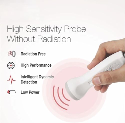 Image of Fetal Doppler Monitor, Portable Pregnancy Heartbeat Detector, White with Pink Buttons, Digital Display, Battery Operated, Complete Kit with User Manual and 2 AA batteries, Ultra Sound Gel Model HH-T10