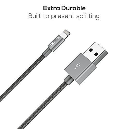 Apple Mfi Certified Lightning To Usb Cable - Crave Premium Nylon Braided Cable 4 Ft - Slate #TOP1