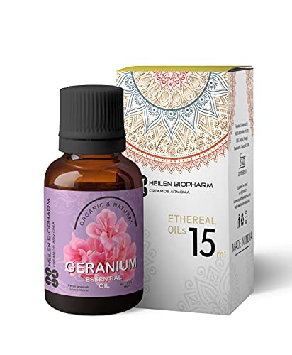 Image of Heilen Biopharm Geranium Essential Oil - 15 mL Per Bottle Pack of 1 (Pelargonium Graveolens) For Skin Nourishment & Insect Repellent