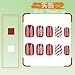 Christmas Red Press on Nails Short Square Snowflake False Nails Stripe Candy Fake Nails with Design Snow Artificial Nails Short Acrylic Glue on Nails Press ons Christmas Stick on Nails for Women