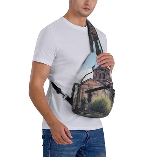 Mochila Sling Bandolera Negra para Senderismo y Uso Diario miniatura 7