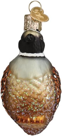 Miniatura 3 de Old World Christmas Adorno de cristal soplado de codorniz para árbol de Navidad