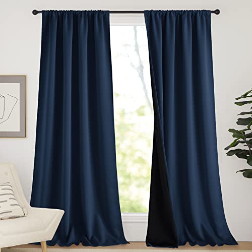 NICETOWN 100% Blackout Blinds, Laundry Room Decor Window Treatment Curtains, Thermal Insulated Energy Smart Drapes and Draperies for Villa, Hall and S