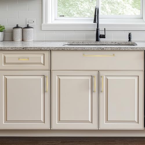 Image of Ravinte 30 Pack 10 Inch Brushed Gold Kitchen Cabinet Handles Solid Zinc Alloy Cabinet Pulls Cupboard Hardware Drawer Handles