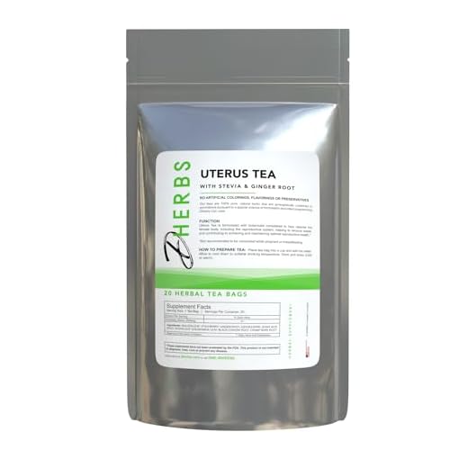 Herbal Uterus Tea, Ginger Root, Mullein Leaf, Stevia, and Vitex Berry (20 Bags)