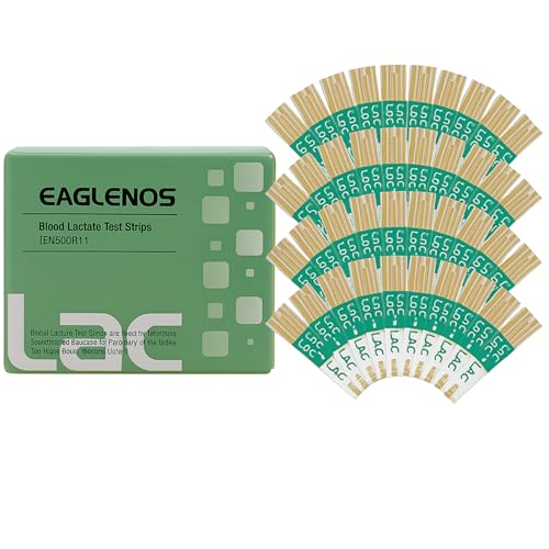Eaglenos Gold Electrode Lactate Test Strips High Accuracy for Reliable Results Perfect for Coaches and LabsPack of 50 Count