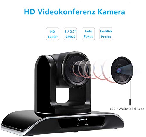Webcam USB grand angle 138 degrés Tenveo avec télécommande pour grand écran - 2