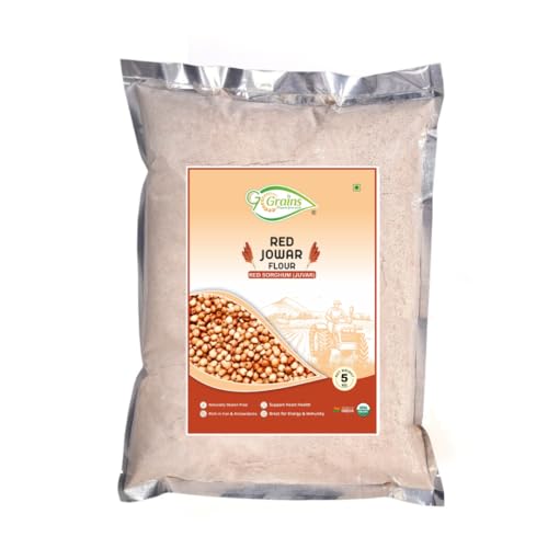 Image of Organic Red Sorghum Flour (5Kg) For Eating And Cooking | Lal Juvar Atta | Produce Of India From Organic Farms By G7 GrainsRed Sorghum Flour (