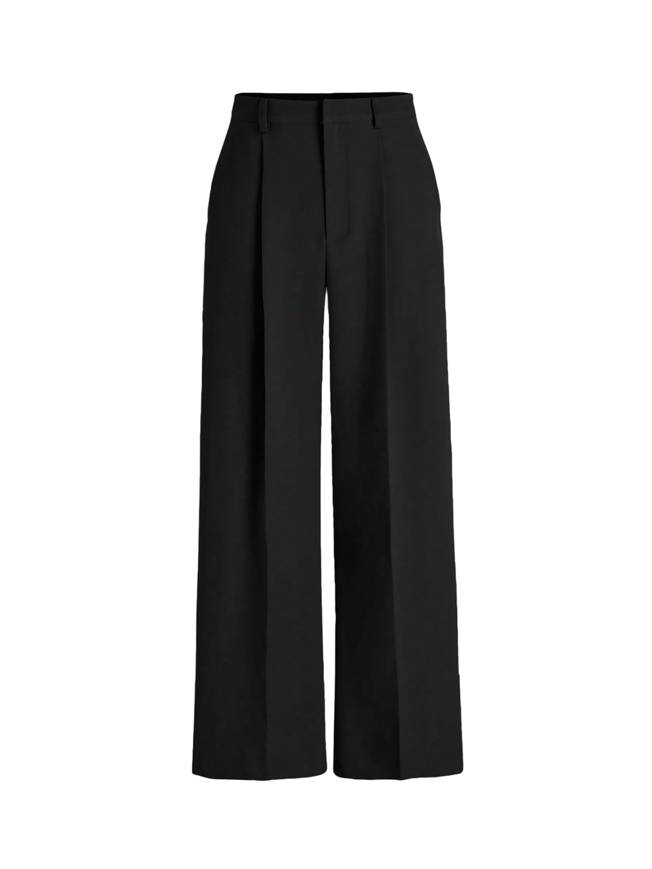 SOLY HUX Pantalon élégant pour femme - Avec poches - Taille haute - En tissu - Pantalon droit - Pantalon de bureau - Pantalon de loisirs avec bouton et fermeture éclair