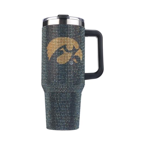Image of The Memory Company Officially Licensed 40oz TC Bling Game Day Tumbler with Vintage Logo, University of Iowa