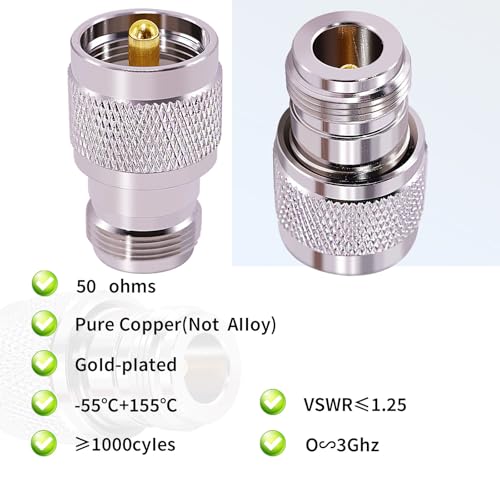 Adaptador coaxial UHF Macho a N Hembra, pack 2 piezas miniatura 4