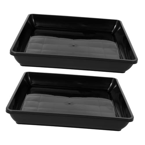 BESPORTBLE 2 Platillos Cuadrados para Plantas 35 Cm Bandejas De Plástico para Plantas Maceta Sin Agujeros Bandeja De Goteo para Plantas Macetero Bandeja Colectora De Agua Bandeja para