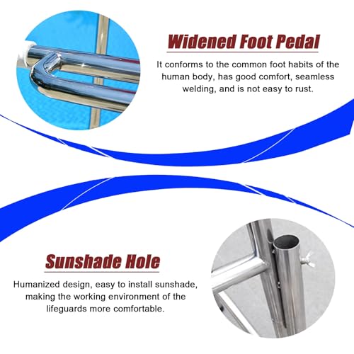 Silla de Socorrista Alta para Piscina Acero Inoxidable miniatura 6