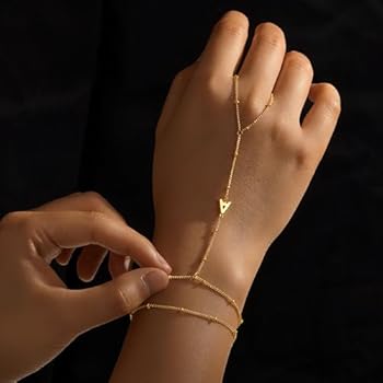 TINGN Armband voor dames, goudkleurig, 14 karaats verguld