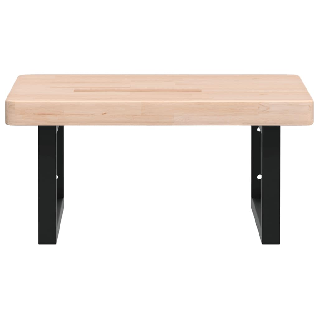 Tapa de lavabo con 2 soportes de acero y placa de madera de roble, incluye 2 tornillos de expansión M8 por soporte y tornillos M5 x 18 para el montaje