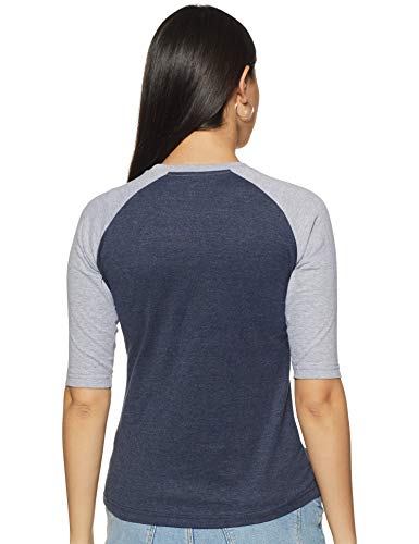 Image of PINACOLADA Women Round Neck Quarter Sleeve T-Shirt-Blue