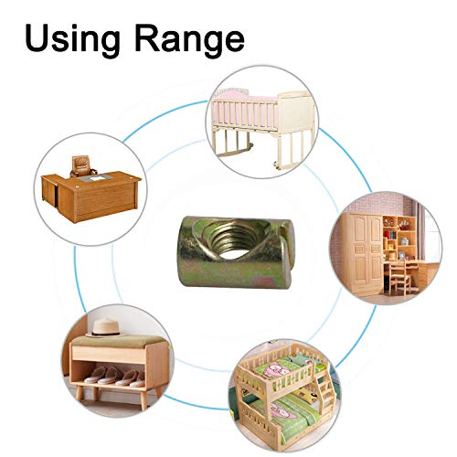 Aopin Barrel Nuts Cross Dowels Slotted Nuts For Furniture Beds Crib Chairs, M8 X 17Mm, 10Pcs #TOP5