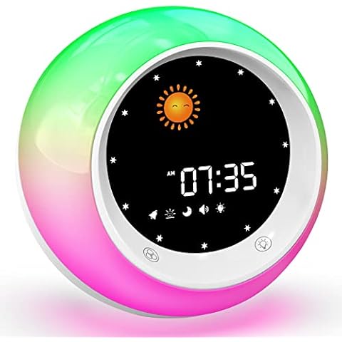 FiveHome Kinderwecker, Schlaftrainer Kinder mit Nachtlichtern, Soundmaschine, Snooze und Timer-Funktion, Digitaler Wecker Kinder für Jungen und Mädchen Cover