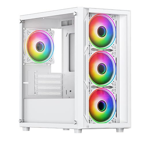 Vida Size 3.0 White Lucid Micro-Atx Tower Tempered Glass Gaming Pc Case