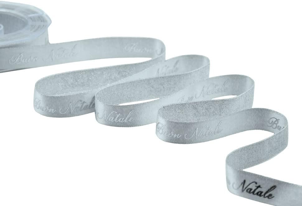 Raso Boutique Lame 16 MM Ser. Laminata Decoro Elegante Buon Natale Argento