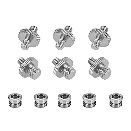 Akozon Juego de Montaje de Adaptador de Tornillo de 1/4" a 3/8" 3 Tornillos Macho a Macho para 5 Casquillos Reductores para Trípodes, Monopiés y Accesorios de Cámara - imagen 4