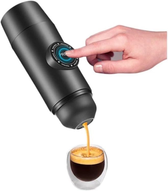 Black Portable Electric Coffee Machine Coffee Powder Capsule Dual-use Mini Espresso 18Bar Pressure USB Charging Car Coffee Machine