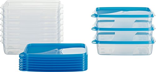 MiraHome Gefrierdosen 10x0,75L rechteckig blau – Vorratsdosen mit Deckel luftdicht – Transparente Frischhaltedosen mit Deckel – Aufbewahrungsbox Küche für Mealprep & Organisation – Austrian Quality