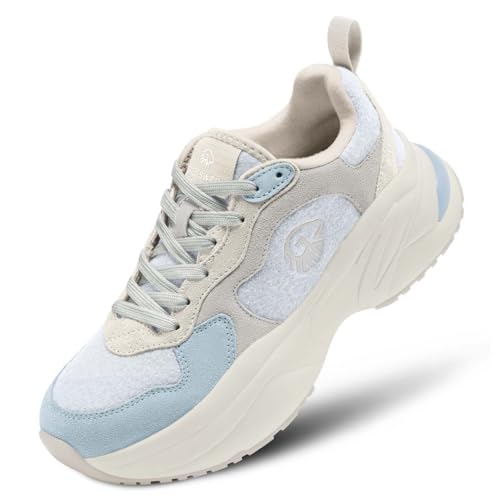 Giesswein Merino Wave Women Eleganter Damen Sneaker mit Merino Jersey Veloursleder & Rutschfester Plateausohle