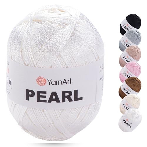 YarnArt Pearl - 100% Viscose Silky Shine Yarn, Lightweight &