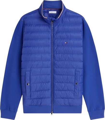 Tommy Hilfiger Herren Sweatshirt mit Reißverschluss Mix Media Stand Collar Steppjacke, Blau (Pigment Blue), M – Ansicht 6