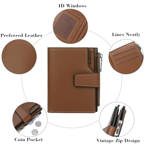 Image of Small Women Wallet Ladies Billfold Card Holder with Zipper Coin Pocket