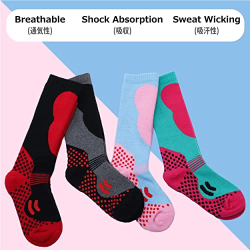 Azarxis Kid Ski Socks Christmas Thick Warm Thermal Children Long Knee Snow Socks For Boy Girl Skating Skiing Snoboarding (Xs, Love Pattern - 4 Pack) #TOP4