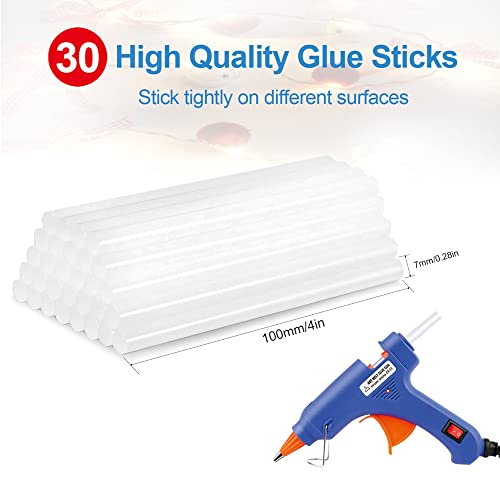 Mini Hot Glue Gun, Hot Glue Gun Kit With 30Pcs Premium Hot Glue Sticks, Hot Melt Glue Gun For Crafts, School Diy Arts, Quick Home Repairs, Sealing, Office, Hand-Made, Kids Toys, Jewelry, 20W, Blue #TOP6