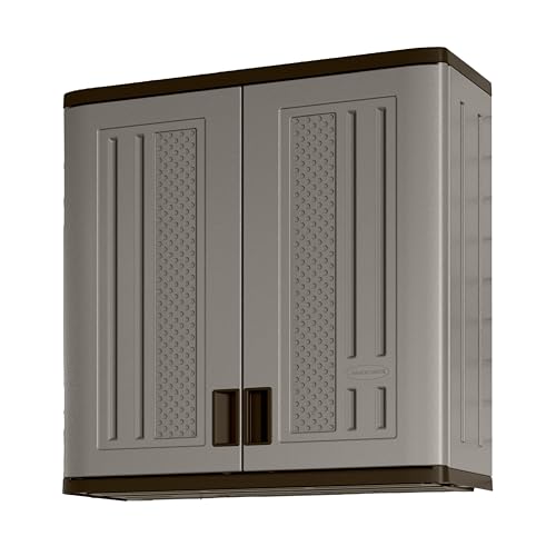 Image of Suncast ® BMC3000 Plastic Wall Mounted Storage Cabinet Suitable For Garages & Utility Rooms (4 Cubic ft Capacity)
