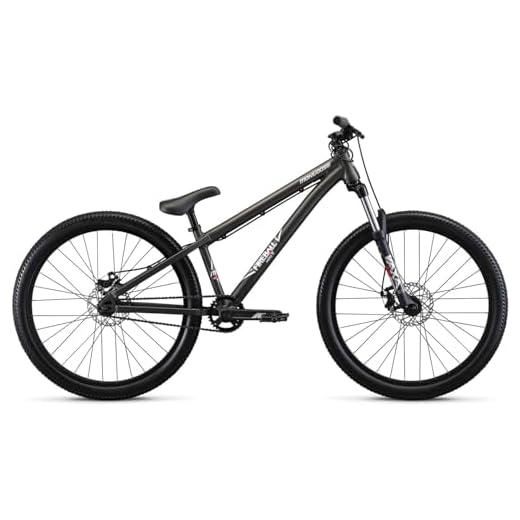 Mongoose Fireball Dirt Jump Mountain Bike, 26-Inch Wheels, Mechanical Disc Brakes, Grey