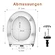 SURFOU Toilettendeckel mit Absenkautomatik, O-Form WC Sitz bis 150 kg Belastbar, Weiß Klodeckel und Klobrille, Quick-Release, Einfache Montage, Leise & Universell Passend