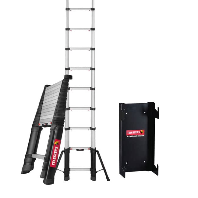 TELESTEPS Echelle telescopique [4,1M | avec Stabilisateurs, Support Mural Inclus] Echelle télescopique - Echelle de Toit - Escalier escamotable - échelle de Toit &...