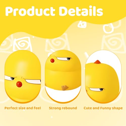 Stressball, Anti Stressball für Erwachsene und Kinder, Super Groß Anti-Stress-Ball-Spielzeug, Kleines Gelbes Huhn Fidget Spielzeug, Ideal für Büro, Schule und Rehabilitation
