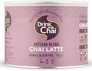Drink Me Chai Artisan Blend Chai Latte 1kg (Pack of 1) Just add Milk, Vegan Chai Latte Powder (50 Servings)