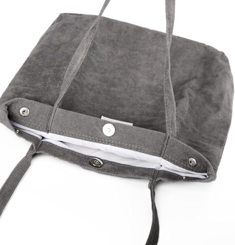 Image of Street27 Korean Canvas Corduroy Tote Bag Casual Work Shoulder Handbags | Multi-Purpose Bag |Sturdy Canvas Bag with Large Capacity | Shopping Bag for Office, College & Daily Use