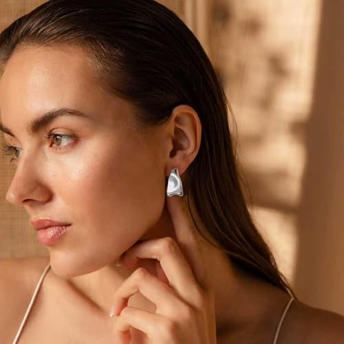Image of SHERLOVE Chunky Knot Gold Earrings Women Statement Drop Dangle Earrings | 14K Gold Plated Hypoallergenic Lightweight,Trendy Dainty Elegant Cute,Women Gold Jewelry Fashion Accessories Gifts