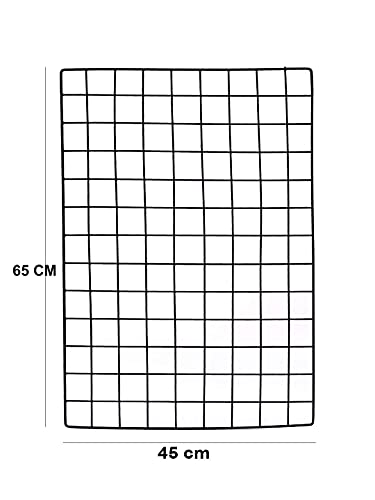 Image of Art Street DIY Metal Photo Grid Wall for Photo Hanging Clips Rectangular Shape, Wall Decoration (Black, 45 x 65 cm)