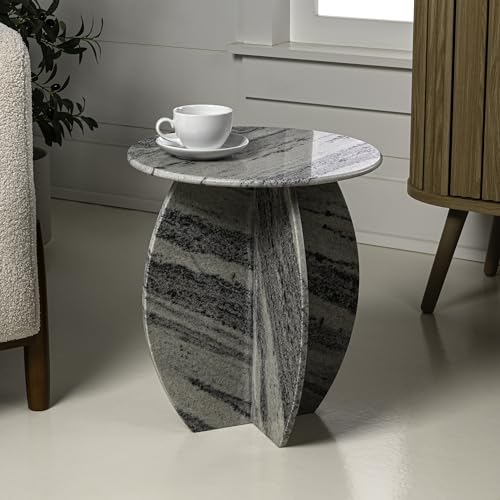 JONATHAN Y Mesa auxiliar, mármol, gris/negro, 15 pulgadas
