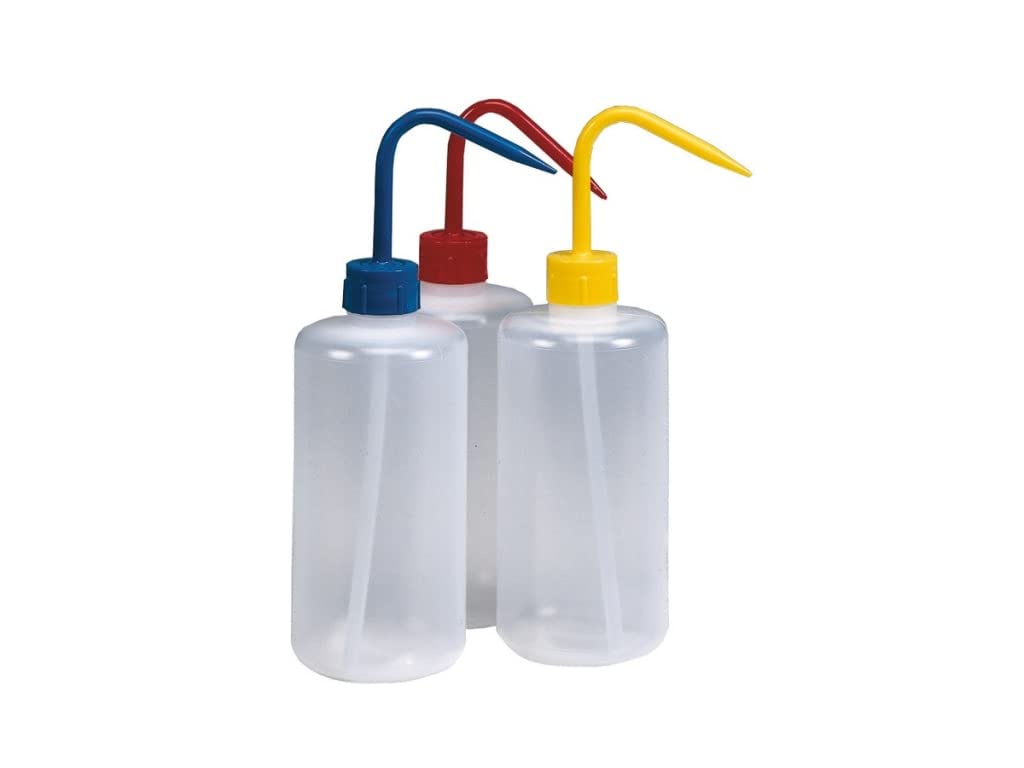 Techni-Pro 631PR010 - Wash Bottles, 500 mL, 3-Pack, Red, Yellow, Blue Caps