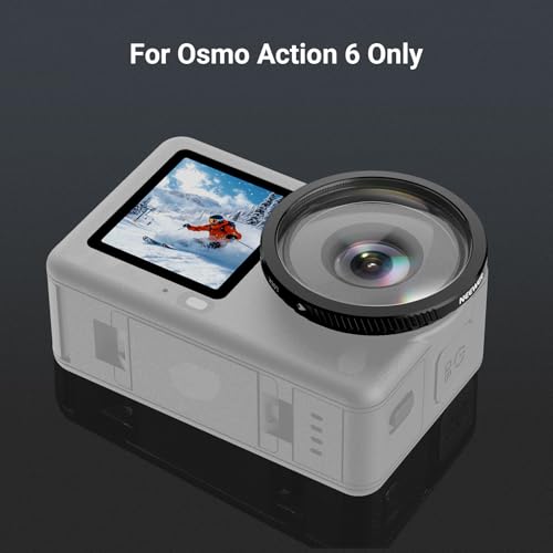 Image of NEEWER Wide Angle Lens Compatible with DJI Osmo Action 6 Only, 180 FOV Multicoated HD Optical Glass 3 Elements 3 Groups Screw On Action Camera Lens Photography Accessories, FL-B53