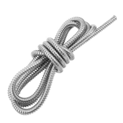 Totority Tubo Flexible de Acero Inoxidable 3 Metros para Protección de Cables y Alambres Resistente a Tracción y Presión Exterior, Adecuado para Maquinaria Industrial